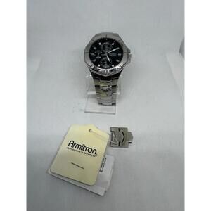 Armitron Men 20/4435SV Multifunction Silver Tone 40mm Quartz Analog Watch
